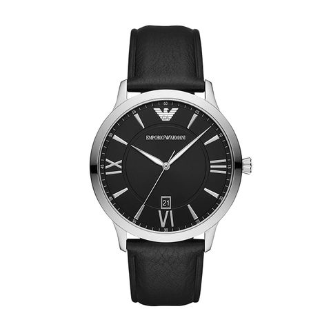 Armani Giovanni Quartz Black Dial Black Leather Men's Watch AR11210