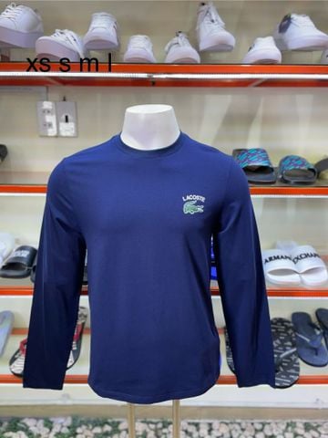 Áo Thun Tay Dài Lacoste Xanh Navy Cá Sấu Ngực - New - TH5632 51 802 - TB05