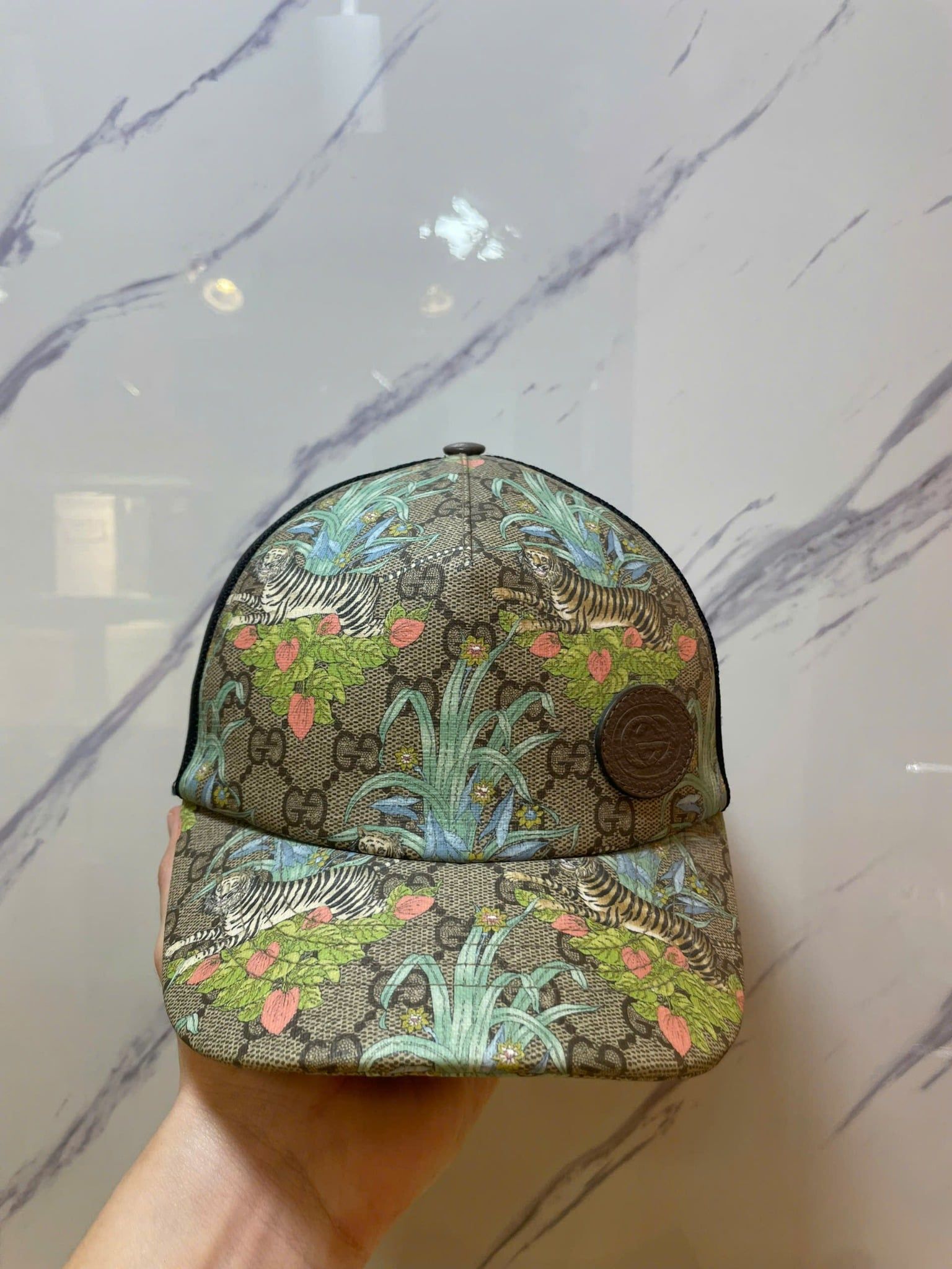 Nón Lưới Gucci Đen Hổ Lúa - Like New - HLGC03