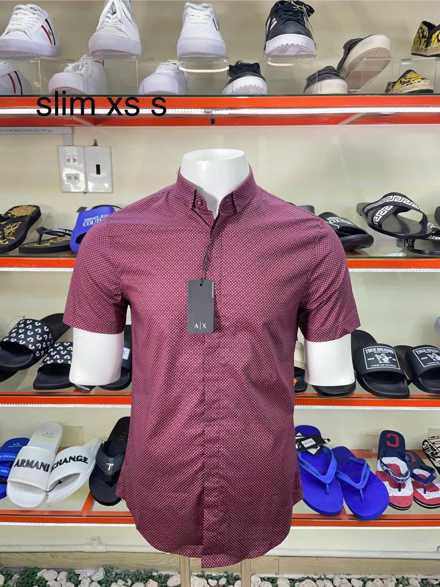 Áo Sơ Mi Tay Ngắn A/X Armani Exchange Đỏ - New - 6LZC04 ZNEAZ - TA03