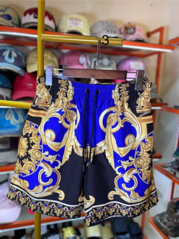 Quần Short Vải Versace Đen Hoa Vàng Xanh - New - A7343 - GB02