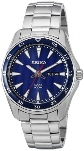 Solar Blue Dial Stainless Steel Men's Watch SNE391