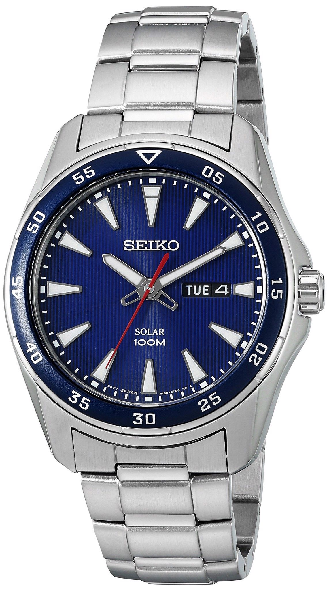 Mua đồng hồ Seiko Solar Blue Dial Stainless Steel Men's Watch SNE391 –  Thiên Đường Hàng Hiệu