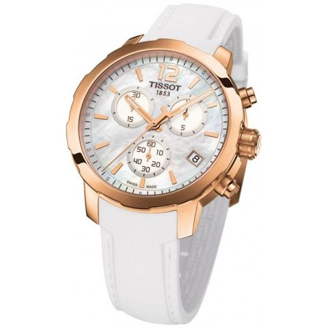 Quickster Chronograph Mother of Pearl Dial Ladies Sports Watch T0954173711700