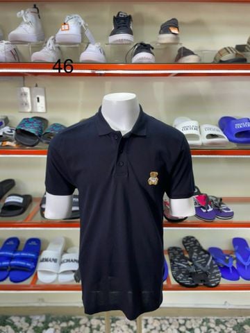 Áo Polo Moschino Đen Thêu Gấu Vàng - New - ZRA1603