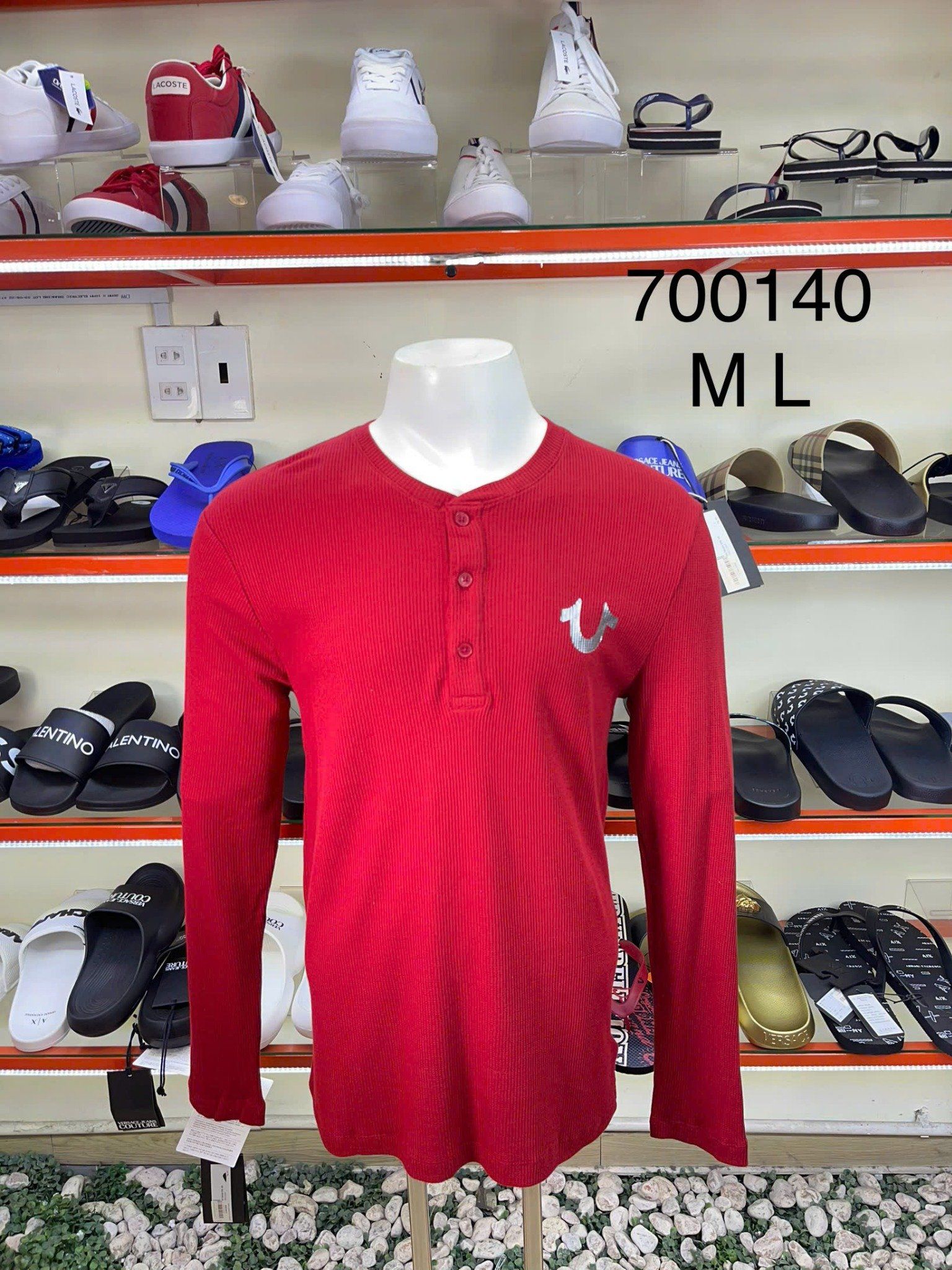 Áo Thun Tay Dài True Religion Đỏ Logo Bạc - New - 700140 - TA01