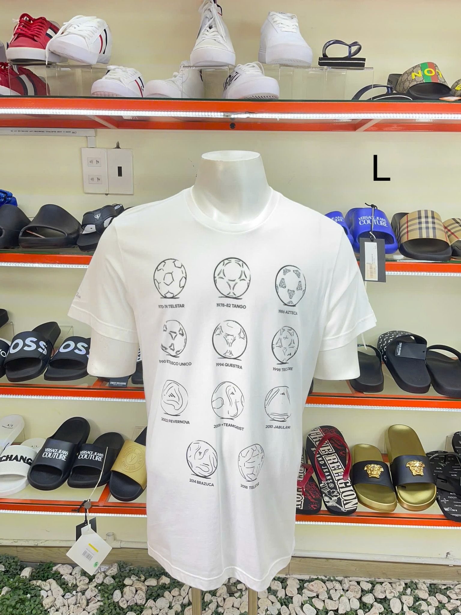 Áo Thun Adidas Trắng Trái Banh - New - CW2092