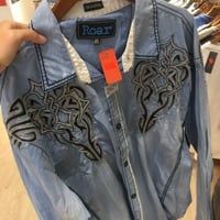 Áo Sơ Mi Tay Dài Xanh Dương Roar - Si - A056