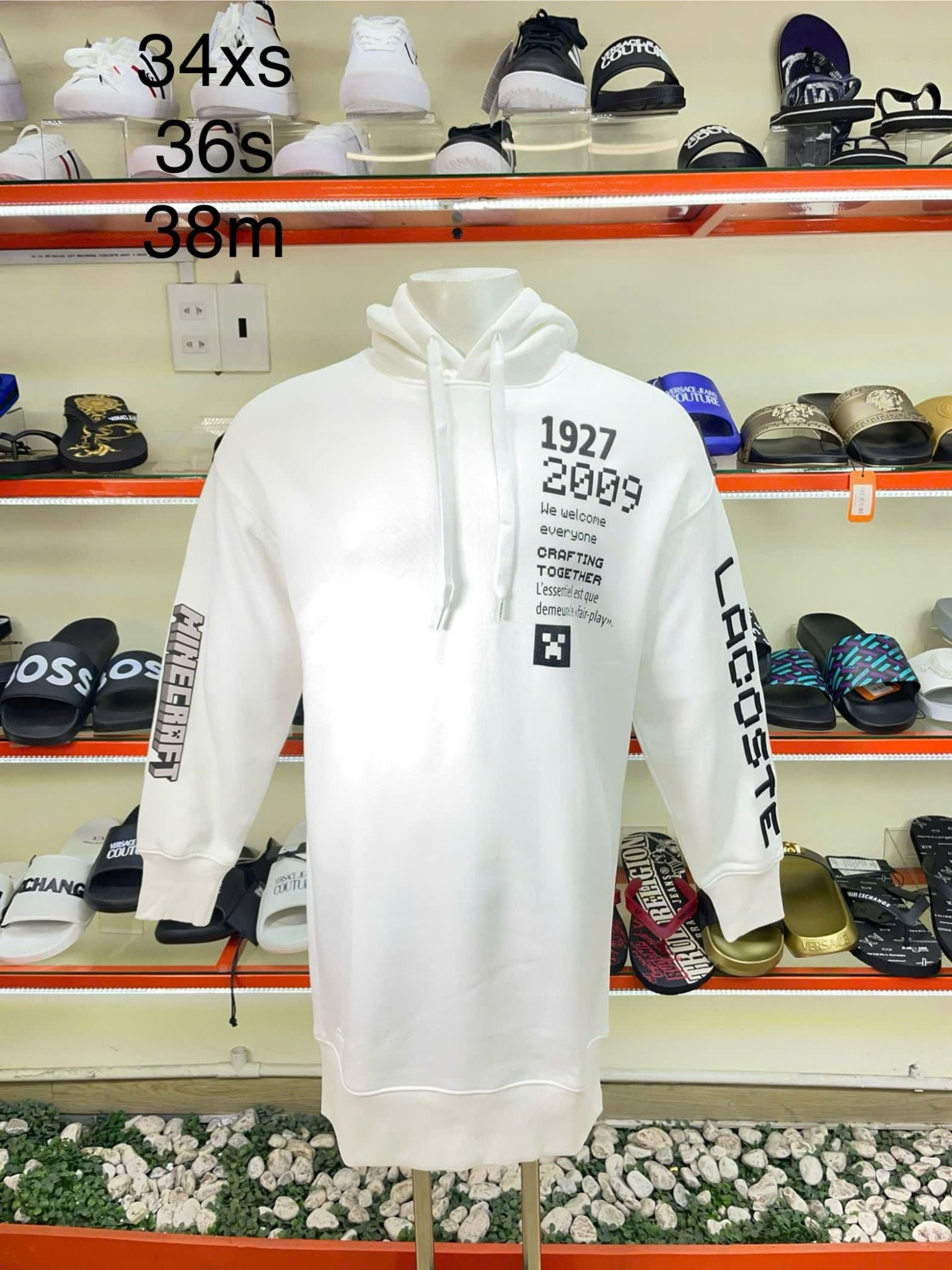 Đầm Hoodie Nữ Lacoste Trắng 1927 - New - EF6297 51 001 - TA05