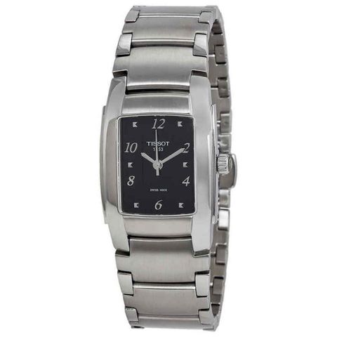 T10 Black Dial Matte Stainless Steel Ladies Watch T073.310.11.057.01