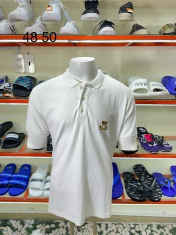 Áo Polo Moschino Trắng Thêu Gấu Vàng - New - ZRA1603 - GB02