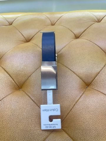 Dây Nịt CK Calvin Klein Xanh Navy Mặt Bạc - New - 11CK010064