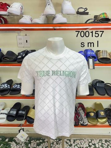 Áo Thun True Religion Trắng Đính Đá Xanh - New - 700157 - PB04