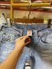 Quần Short Jeans True Religion Xanh Nhạt Chỉ Trắng - Like New - 002382