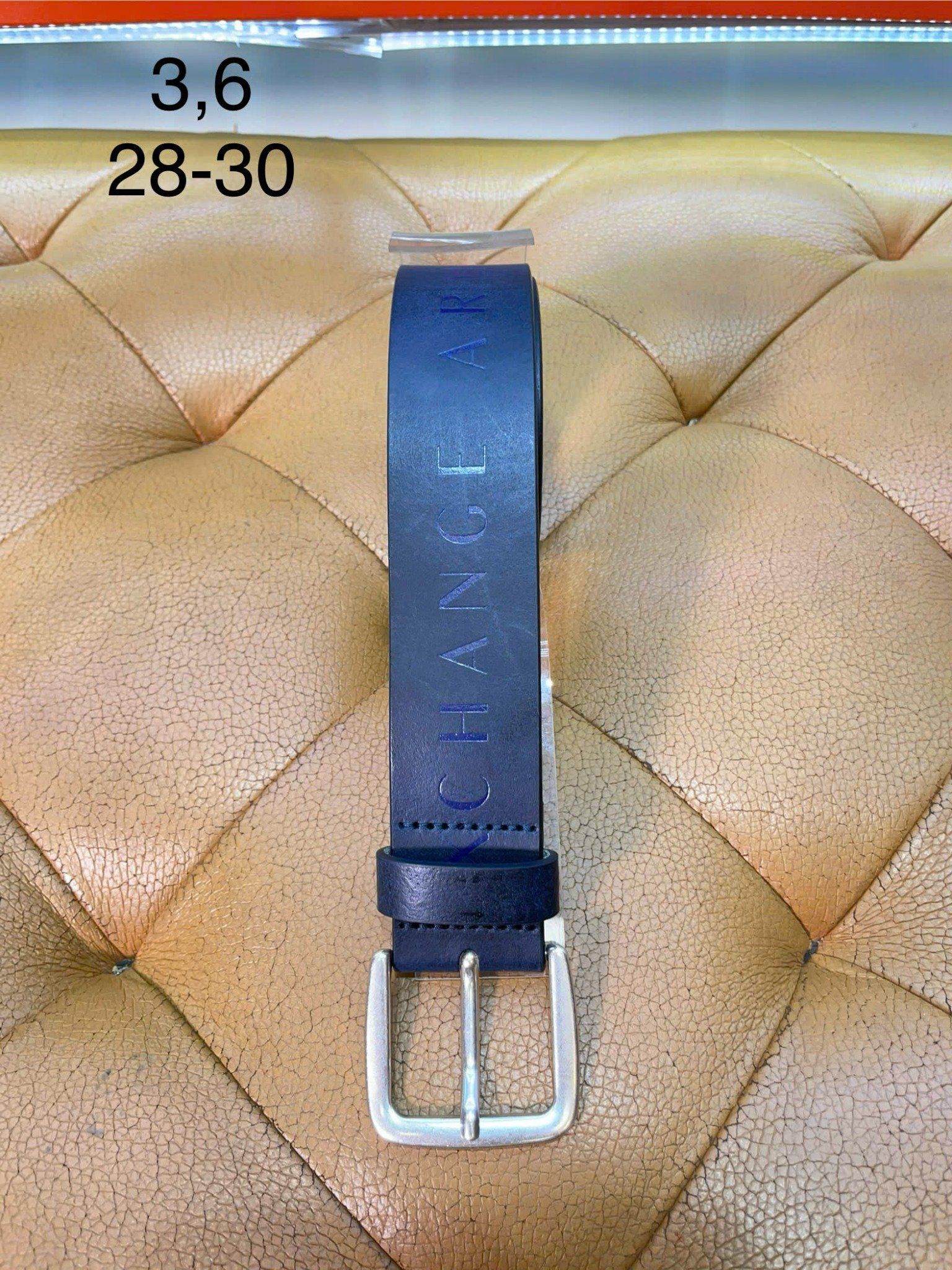 Dây Nịt A/X Armani Exchange Đen Chữ Xanh - New - CC529