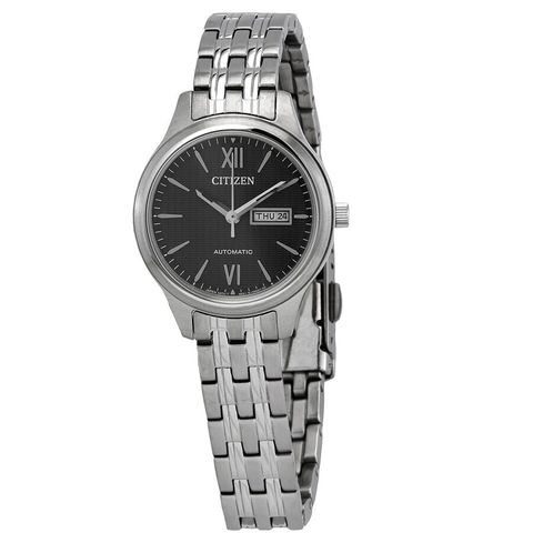 Automatic Day-Date Black Dial Stainless Steel Ladies Watch PD7130-51E