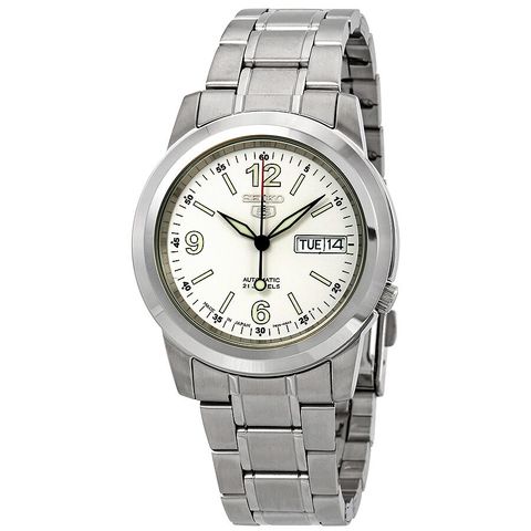 Series 5 Automatic White Dial Watch SNKE57J1