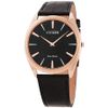 Stiletto Black Guilloche Dial Black Leather Men's Watch AR3073-06E