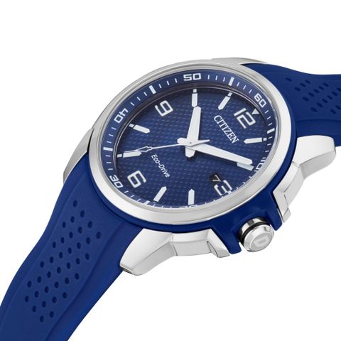 AR Blue Dial Blue Polyurethane Eco-Drive Men's Watch AW1158-05L