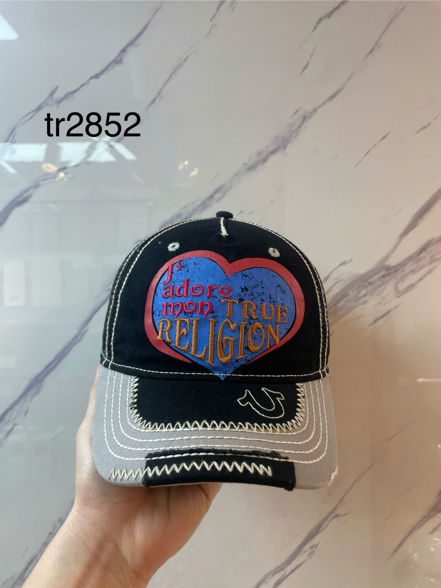 Nón Lưới True Religion Đen Xám - New - TR2852