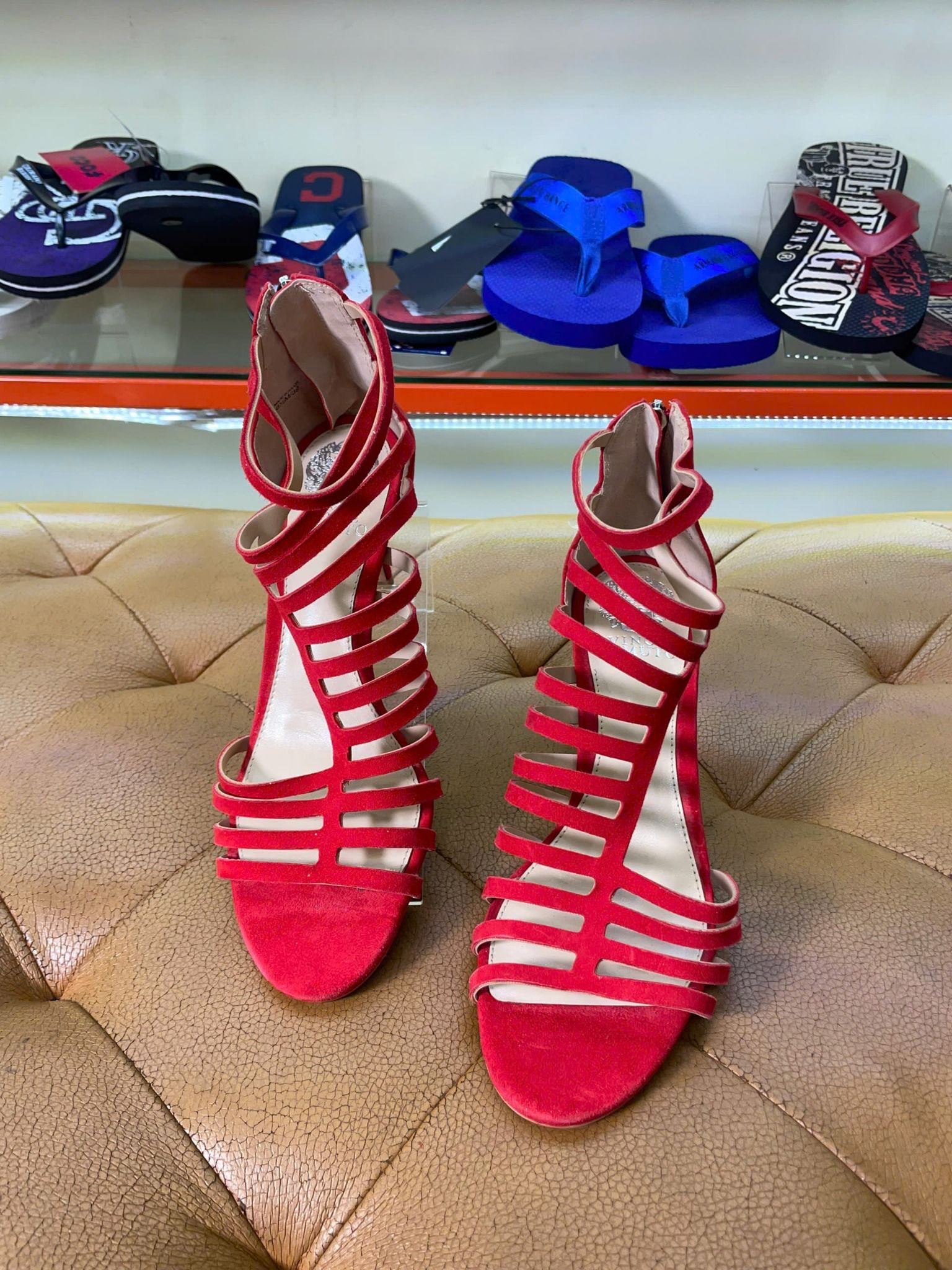 Giày Cao Gót Nữ Vince Camuto Đỏ Da Nhám - New - VCPETRONIA