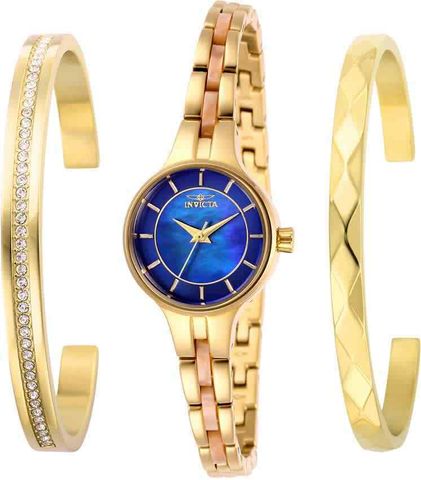 Angel Quartz Blue Dial Ladies Watch and Bracelet Set 29279