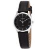 Quartz Black Dial Black Leather Ladies Watch ER0201-05E