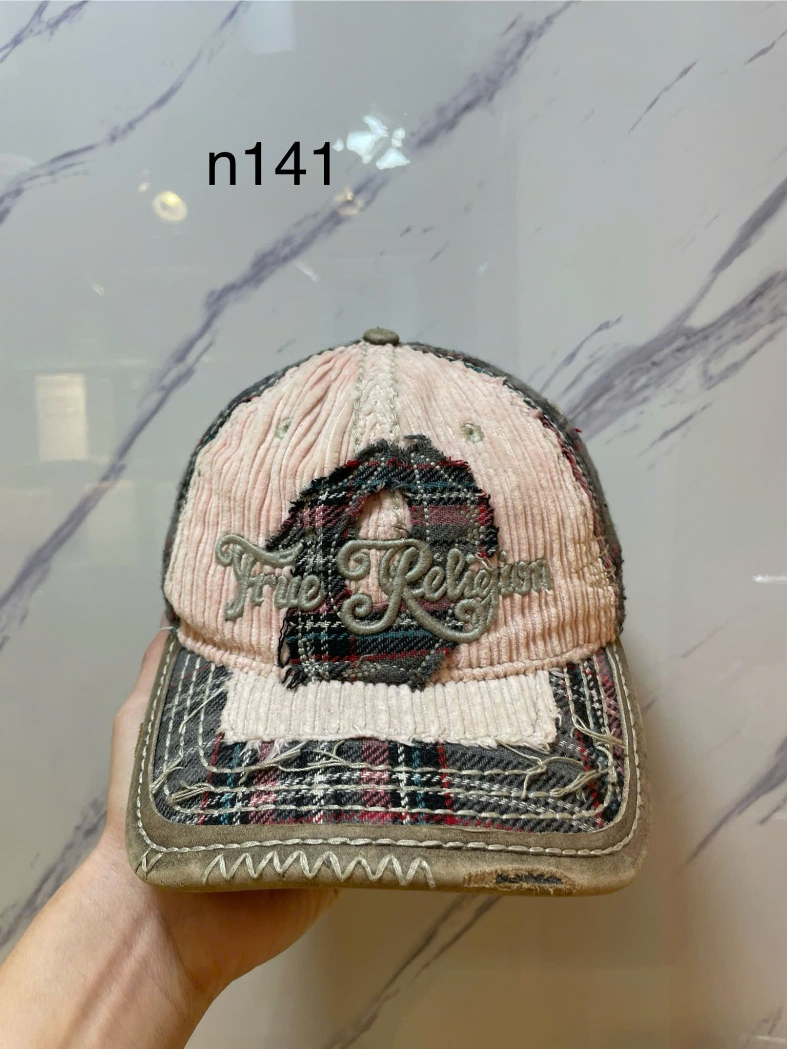 Nón True Religion Hồng Sọc Xám - Like New - N141