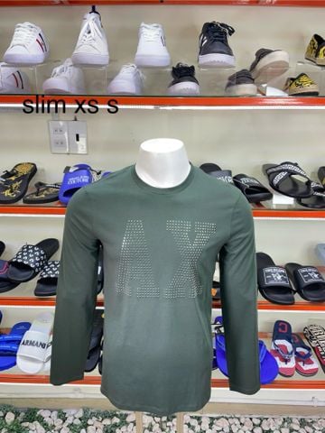 Áo Thun Tay Dài A/X Armani Exchange Xanh Lá Đính Hạt - New - 7VZTHM ZJH4Z