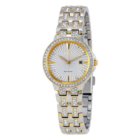 Silhouette Crystal Silver Dial Ladies Watch EW2344-57A