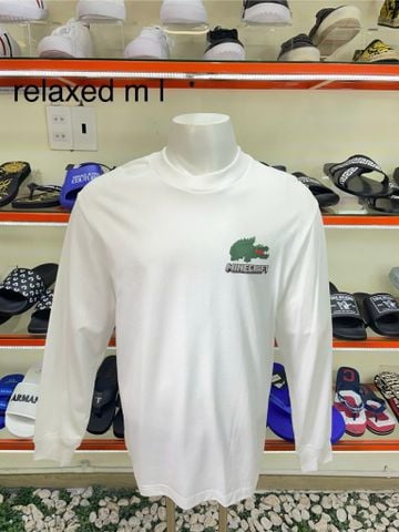 Áo Thun Tay Dài Lacoste Trắng Minecraft - New - TH5039 51 001 - TB05