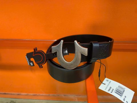 Dây Nịt True Religion Đen Mặt Bạc - New - TR301007