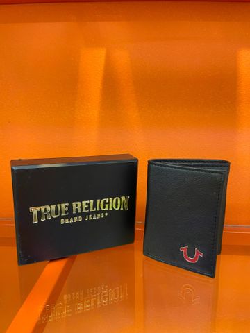 Ví Dọc True Religion Đen Logo Đỏ - New - TR203890