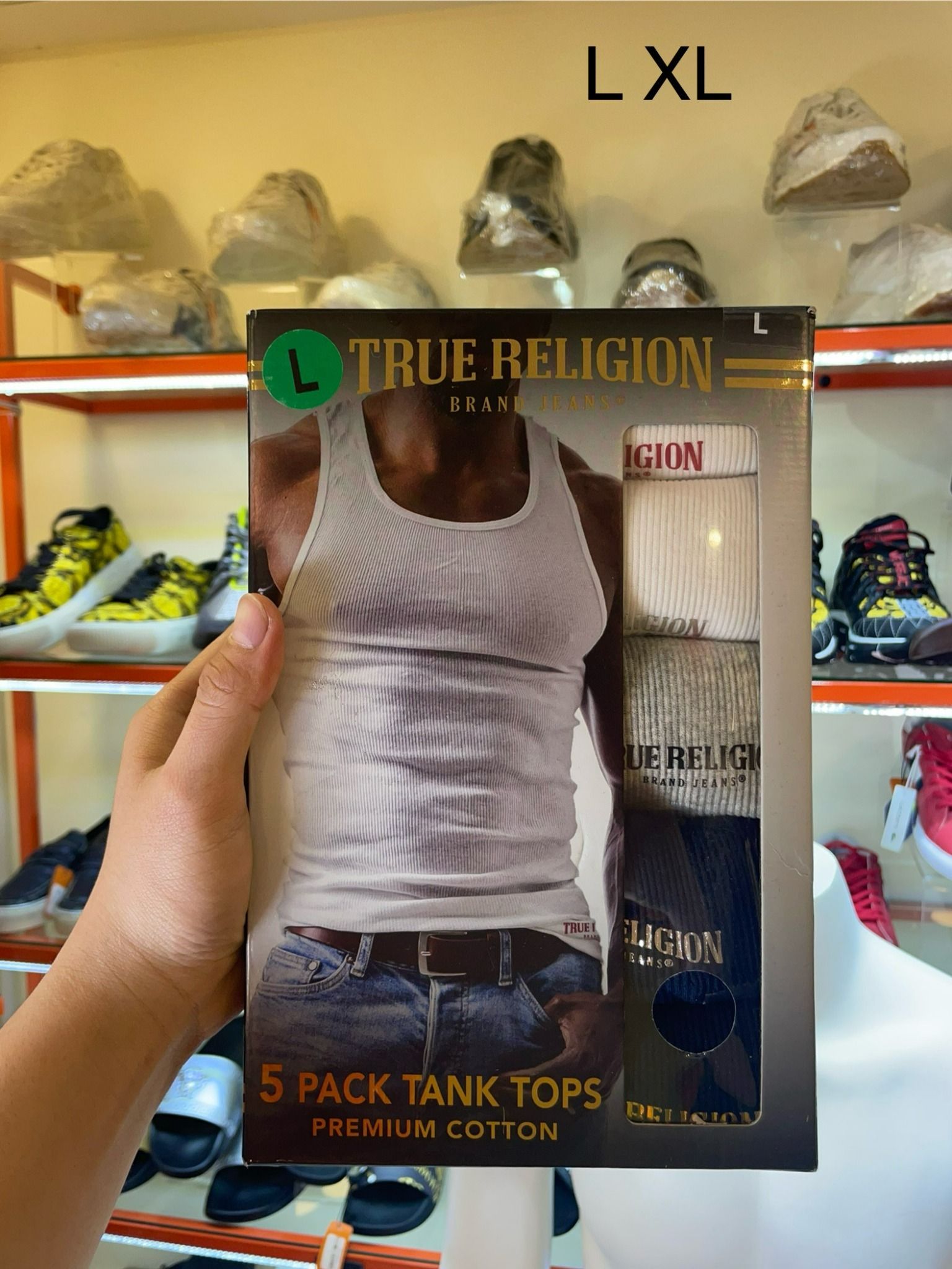 Set 5 Áo Lót Ba Lỗ True Religion Trắng - Xám - Xanh - Đen - New - 5A881TR8