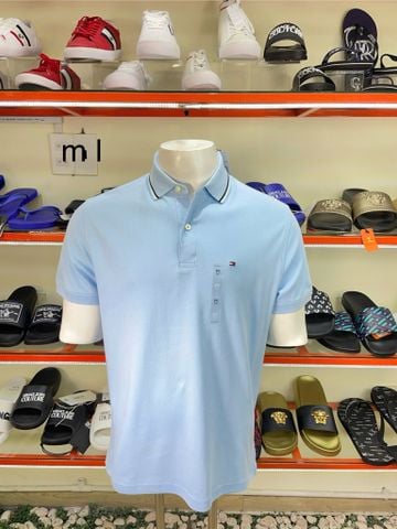 Áo Polo Tommy Hilfiger Xanh Biển Cổ Viền Xanh Trắng - New - XM03612 400 DY7