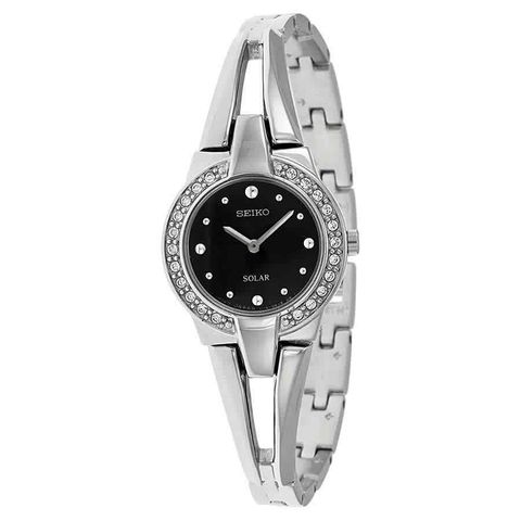 Solar Black Dial Stainless Steel Ladies Watch SUP205