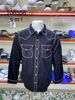 Áo Sơ Mi Tay Dài True Religion Đen Chỉ Trắng - New - 108558 - TB02