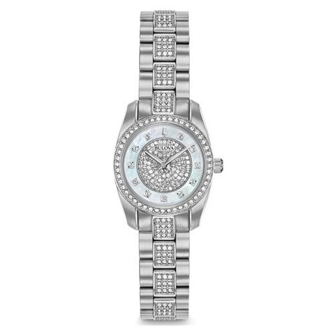 Crystal White Mother of Pearl Dial Ladies Watch 96L253