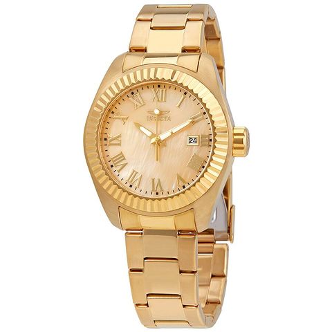 Angel Champagne Dial Gold-plated Ladies Watch 20316