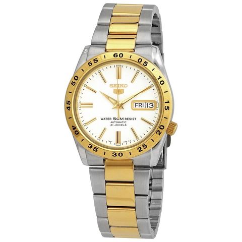 Automatic White Dial Two-tone Ladies Watch SNKE04J1