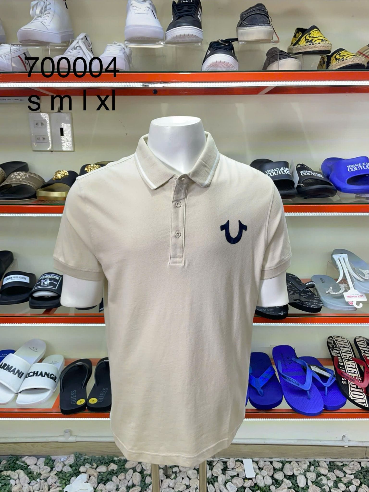 Áo Polo True Religion Kem Cổ Viền Trắng - New - 700004 - TB02