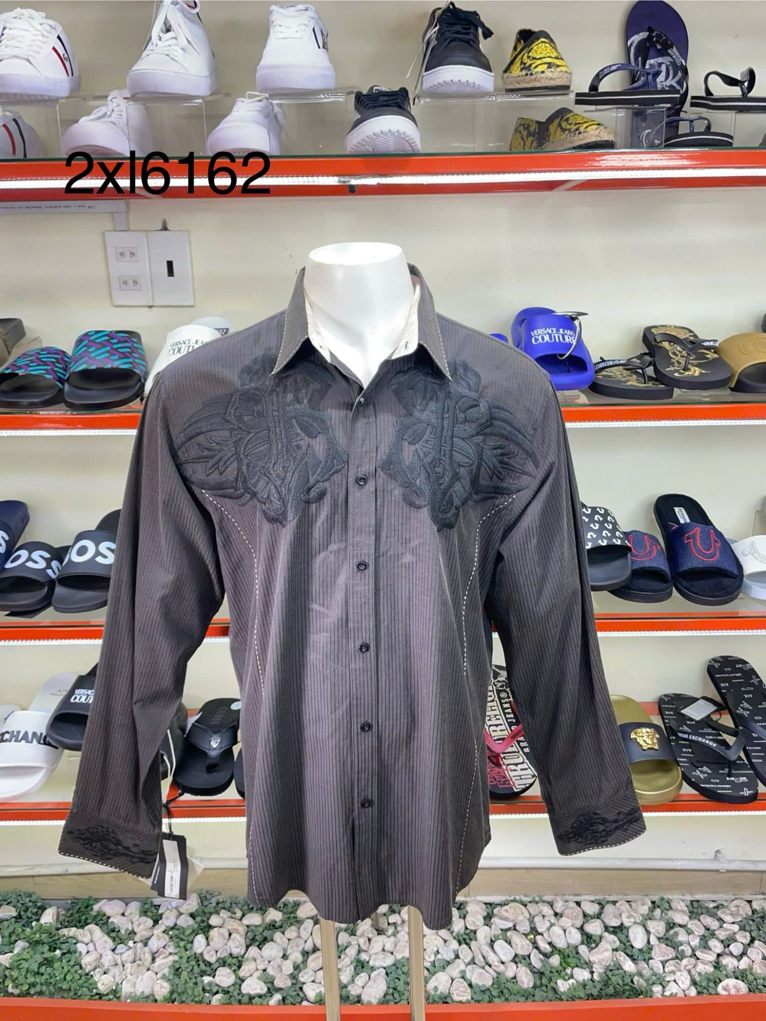 Áo Sơ Mi Tay Dài Roar Nâu Đen Sọc - Si - A20252