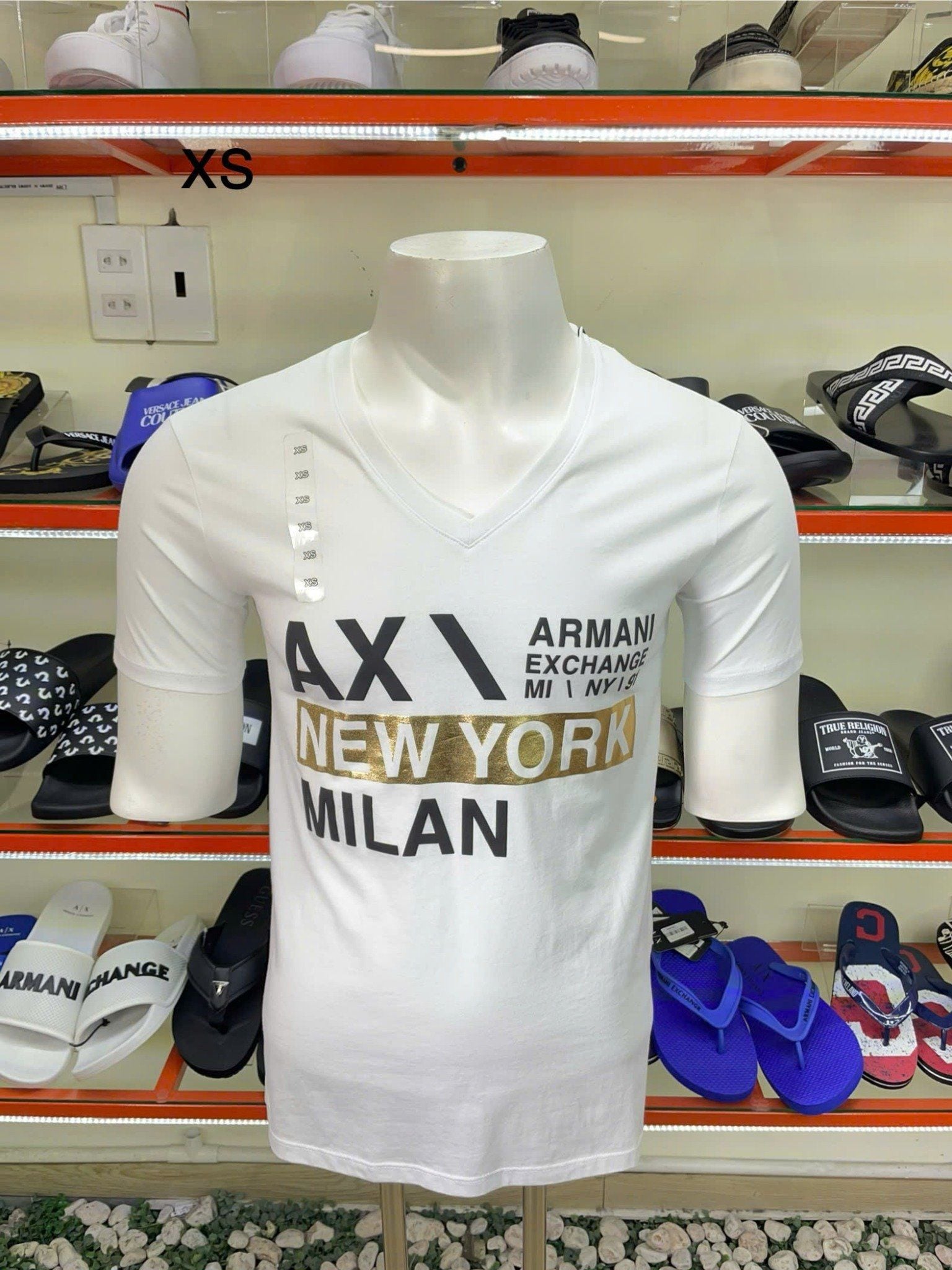 Áo Thun Cổ Tim A/X Armani Exchange Trắng New York - New - 7VZTTE ZJ2MZ - TA03