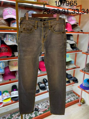 Quần Dài Jeans True Religion Xanh Nhạt Chỉ Vàng - New - 107965 - TA01