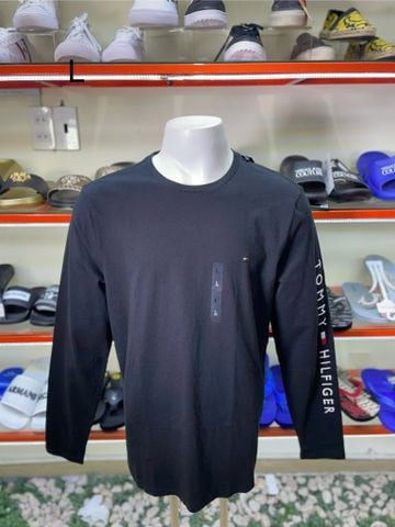 Áo Thun Tay Dài Tommy Hilfiger Đen Thêu Chữ Trắng Logo Nhỏ - New - 78JB312 001 BDS - TB01