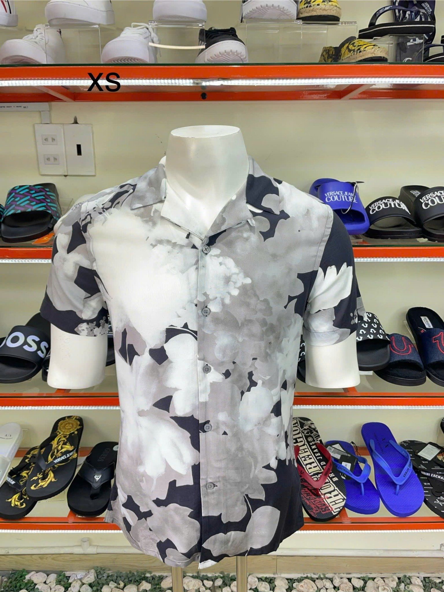 Áo Sơ Mi Tay Ngắn Express Xám Đen - New - 01698594 - TD01