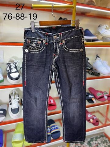 Quần Jean Dài Đen Chỉ Trắng True Religion - Si - 705281