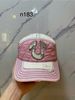 Nón True Religion Hồng Trắng Chữ Xám - Like New - N183