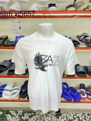 Áo Thun EA7 Emporio Armani Trắng Chim Ưng Đen - New - 3ZPT46 PJM9Z