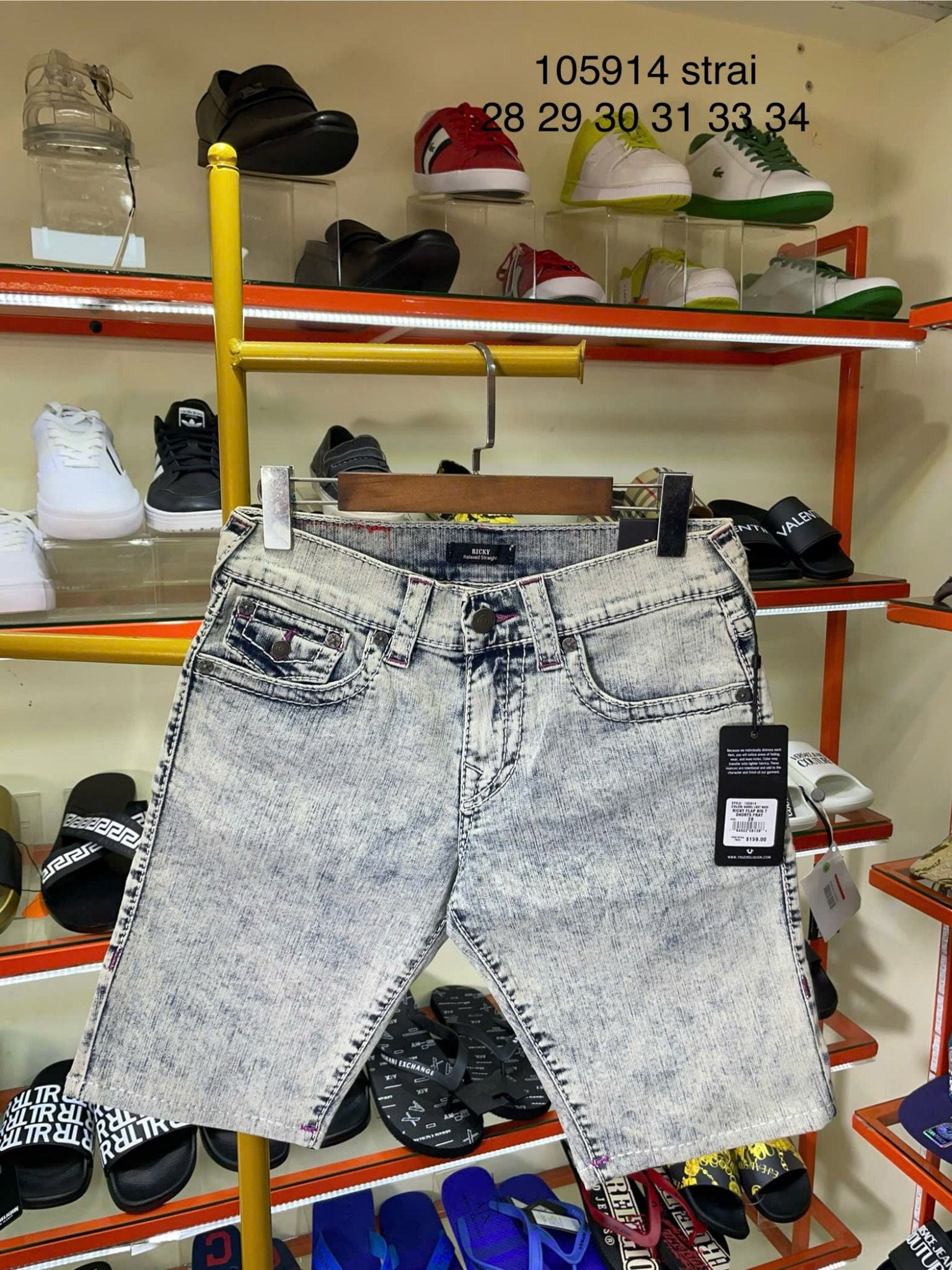 Quần Short Jean Xanh Nhạt True Religion - New - 105914 - TC01
